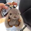Mink Plush Big Ears Rabbit Keychain Cute Bunny Bag Charm Car Keyring, Jade Rabbit Doll Gift Wholesale Bulk