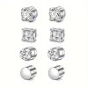Set of man's magnetic earrings without punching ear clips,stainless steel personalized punk style women's ear studs