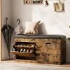 Modern Rattan Shoe Storage Cabinet with 3 Doors and Adjustable Shelves, Accent Cabinet for Living Room, Bedroom, Hallway