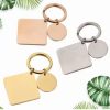 10pcs lot Cars Key Decorations Chain Custom Keychains Engraved Plating Stainless Steel Square Pendant Keychaiin Plant Keychain