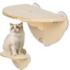 Mewoofun Cat Window Perch Lounge Mount Hammock Window Seat Bed Shelves for Indoor Cats No Drilling No Suction Cup Large Beige