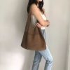 Trend Zebra Pattern Crochet Bag, Large Capacity Women Handbag Shoulder Bag, Simple Knitted Tote Bag for Teen Women Girls