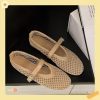 Platform Sandals Handmade Women Lattice Hook Loop Plaid Cloth Round Toe Summer Casual Ladies Outdoor Shoes