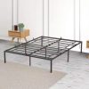 Yaheetech Queen Bed Frame Upholstered Platform Bed with Wing Side/Wooden Slat Support/Tufted Headboard with Wing Side/Mattress F