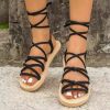 Sexy high-heeled sandals with pointed tips and elegant 2025 summer patent leather strappy fashionable party women's shoes