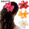 2024 Bohemian Beach Vacation Lily Flower Hair Claw Sweet Hair Clip for Women Floral Claws Fashion Girl Accessories Shark Clip