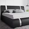 King Size Lift Up Storage Bed Frame with Charging Station, Upholstered Platform Bed Frame with Headboard, Hydraulic Storage