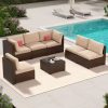 Cushions for Outdoor Furniture,Replacement Cushion Pillow,Water-Repellent Sofa Cushion for 6-Seat Rattan Wicker Sectional Patio