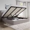 Queen Bed Frame, Heavy Steel Slats Support, No Box Spring Needed, Noise Free, Dark Grey