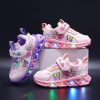 Colorful Letter Pattern Hook Loop Children Sports Shoes Breathable Comfortable Casual Sneakers Kids Outdoor Non Slip Fashion