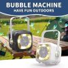 Eectric Stage Bubble Machine Handheld Fully Automatic Bubble Blowing Portable Bubble Toy without Battery and  Bubble Water
