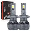 ISAMUTO FE751L LED HB3 HB4 Headlight With Lens Fan 12-35V 130W 7000K 18000LM White 9005/9006 Car Bulb +800% Brightness (Pair)