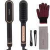 2 in 1  Electric Hot Heating Comb Hair Straightener Curler Wet Dry Hair Iron Straightening Brush Hair Styling Tool