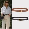 Fashion Genuine Leather Belt Women's Matching Jeans High Quality Gold Buckle Belt Women's Luxury Soft Black Cowhide Belt