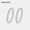 PERFANY 2.88CT Full Moissanite Hoop Earring Women S925 Pure Silver Laboratory Diamond Fashion Luxury Jewelry Party Gift