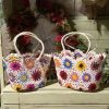 Women Shouder Bag Bohemian Straw Underarm Bag Summer Beach Woven Armpit Bag Hollow Flower Casual Crochet Tote Shopping Bags
