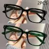 2/3PCS New Trendy Reading Glasses High-end Simple Square Frame Ultra-light Reading Glasses For Men And Women 2328