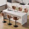 Modern Racing Seat Bar Stools Set of 2, Adjustable Swivel Gaming Stools with Backrest and Footrest