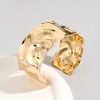 2024 New Punk Uworld Textured Plated Gold Stainless Steel Adjustable Cuff Bangele Charm  Bracelets for Women Unique Jewelry Gift