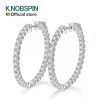 KNOBSPIN D VVS1 Moissanite Hoop Earrings for Women Sparking Diamond with GRA Original s925 Sterling Silver Plated 18k Earring