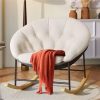Accent Chair with Wood Frame, PU Leather Chair with Removable Upholstered Cushions for Living Room