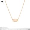 18k Gold Plated 925 Sterling Silver Color Crystal Pendant Necklace Women's Retro Pendnt Collarbone Chain Birthday Gift USA Stock
