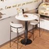 Adjustable Round Pub Table Counter Bar Height MDF Top Table 360° Swivel Bar Tables Tall Cocktail Tables Bistro Table