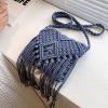 2022 Summer New Korean Style Mesh Handbag Shopping Bag Beach Bag Knit Single Shoulder Women's Mesh Hollow Out