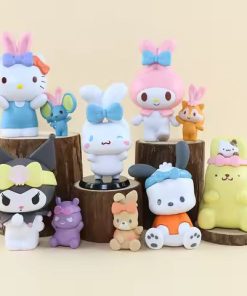 Kawaii Sanrio Blind Bag HelloKitty Kuromi Cinnamoroll My Melody Purin Warm Series Figures Dolls Blind Box Toy For Fans Gift