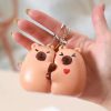 1Pair Capybara Keychain Cartoon Couple Magnetic Keyring Animal Doll Bag Charms Kawaii Backpack Hanging Pendant Gifts