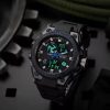 Men's electronic watch multifunctional youth outdoor sports luminous quartz dual display watch
