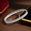 2mm Full Moissanite Bracelets with GRA Certified 100% 925 Sterling Silver Plated 18K Gold Luxury Fine Jewelry Bangle For Women