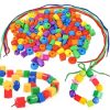 Rainbow Lacing Beads for Toddlers Color and Shape Sorter Fine Motor Skills Early Learning Montessori Toys for Preschool Kids