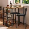 5PC Boho Dining Set,Glass Table & 4 Chair w/Rattan,Metal Leg Kitchen Living Room