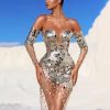 Solid V Neck Bodycon Cami Dress, Sleeveless Nightclub Dress For All Season, Women's Clothing
