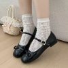 Gdgydh Goth Style Women Block Heels for Halloween Fashion Buckle Strap Dress Pumps Platform Mary Jane Shoes Stylish Back Zipper