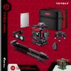 Huepar 903CG Set 12 3D Cross Lines Laser Level Osram Green Laser Beam Self-Leveling 360 Vertical Horizontal with Receiver Tripod