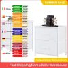 Vabches Storage Cabinet with 4 Drawers&2 Slide Glass Door Wood Storage Organizer Cabinet with LED Lights for Living Room Bedroom