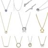 High Quality 925 Silver,Gold Bow, Square Necklace Suitable For European Women's Valentine's Day And Mother's Day Gifts