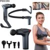 Handheld 4-heads Massage Gun Portable High Frequency Vibrating Fascia Gun Deep Tissue Muscle Neck Shoulder Relax Body Massage