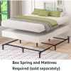 Vabches Queen Bed Frame with Storage Headboard&4 Drawers on Wheels Wood Metal Platform Bed Frame with Charging Station&LED Light