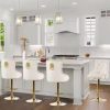 Velvet Lion Bar Stools Set of 4, Modern Height Adjustable Swivel Barstools, Tufted Counter Height Bar Stools Upholstered Chairs