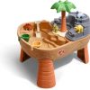 Dino Dig Sand and WaterTable, Kids Activity Sensory Playset, Summer Outdoor Toys, 7 Piece Water Toy Accessories, For Toddlers 2-
