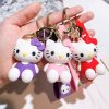 MINISO Anime Hello Kitty Keychain Cartoon Doll Sanrio Kawaii Kt Cat Pvc Child Bag Car Keyring Gift For Kids Girlfriend Keychains