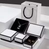 Simple Jewelry Box Earnail Ring Bracelet Necklace Black White Paper Jewelry Display Valentines Day Wedding Gift Packaging Box