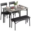 63" Glass Dining Table Set for 6,Dinner Table Set for 6,Glass Top Dining Room Table &6 PU Leather Chairs,Rectangle Black