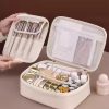 New PU leather makeup bag with large capacity, portable, and high-end outdoor feel, layered and multi-layer waterproof makeup ca