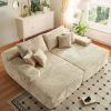 Kids Double Chaise Lounge Outdoor, 2-Seat Patio Lounge Chair with Cup Holders & Cushions, Kids Pool Lounger with Canopy,