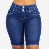 Hot Pants Sexy Women High Waist Denim Shorts Raw Edge Wrapped Hip Stretchy Shorts Summer Retro Ripped Jeans Solid Streetwear