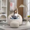 Homcom Boucle Rocking Chair with Headrest and Lumber Pillow Pink